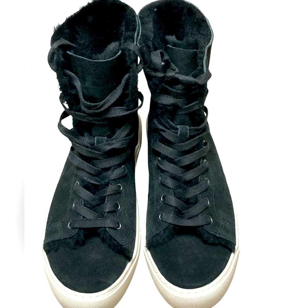 Ugg Womens Breven High Top Shearling Lined Cuffable Sneakers In Black Sz 8 New